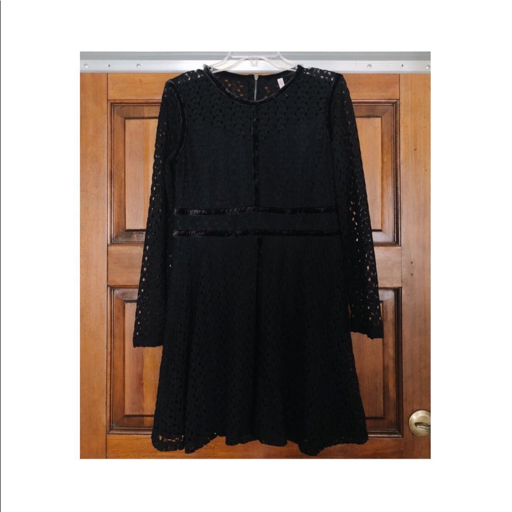 Long Sleeved Lace Skater Dress